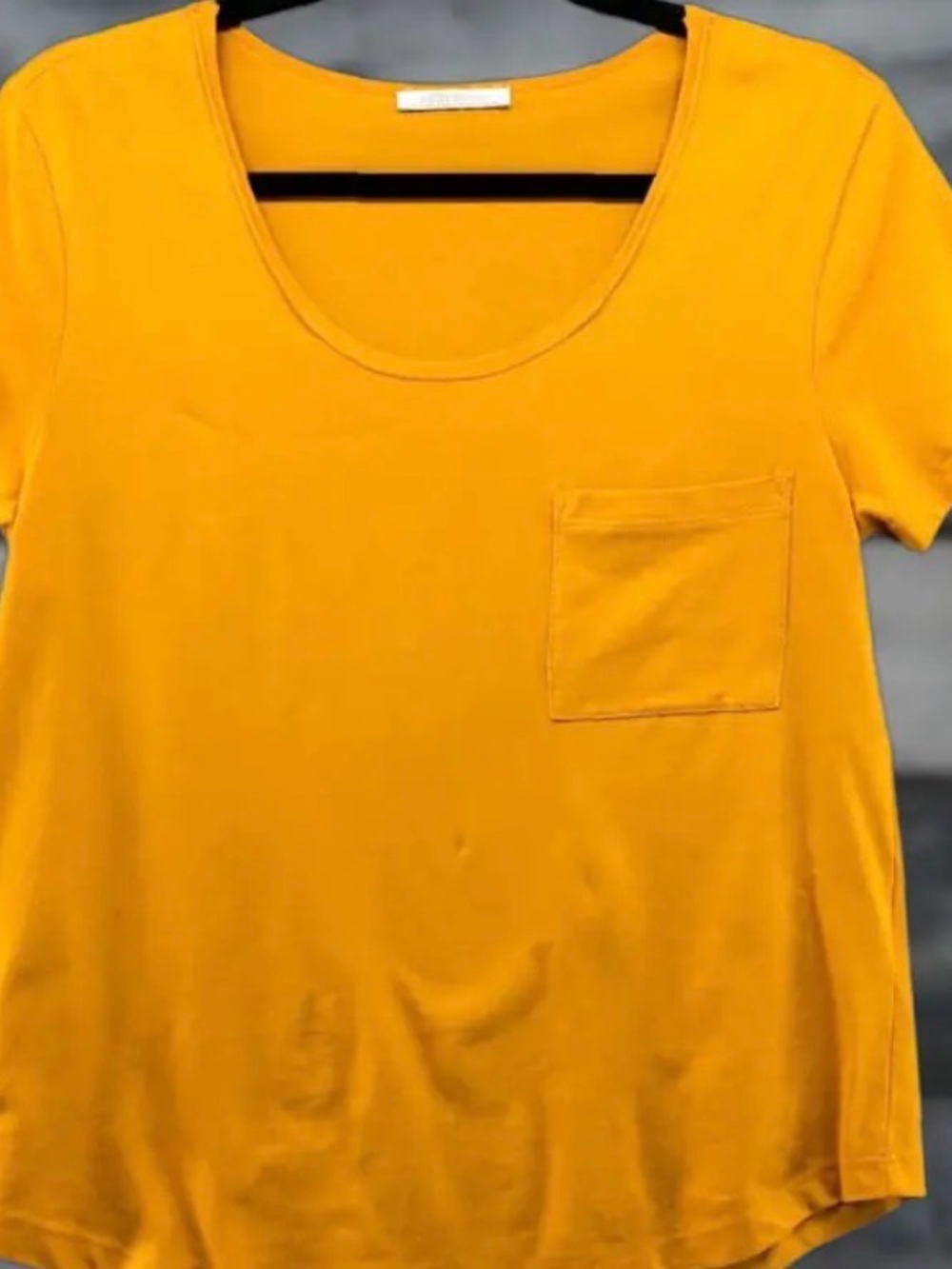 Zara Trafaluc Mustard Yellow Crewneck Tee